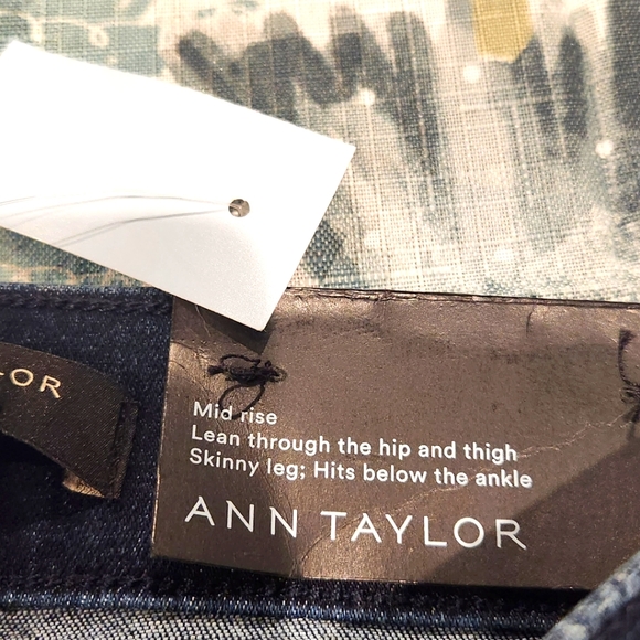 NWT Ann Taylor Piped Side Stripe Skinny Jeans Size 0 Petite NWT - Picture 6 of 11